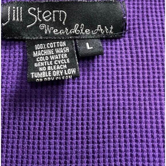 Jill Stern Wearable outlet Waffle open front boho cardigan oversized artsy sz XL - Picture 6 of 8